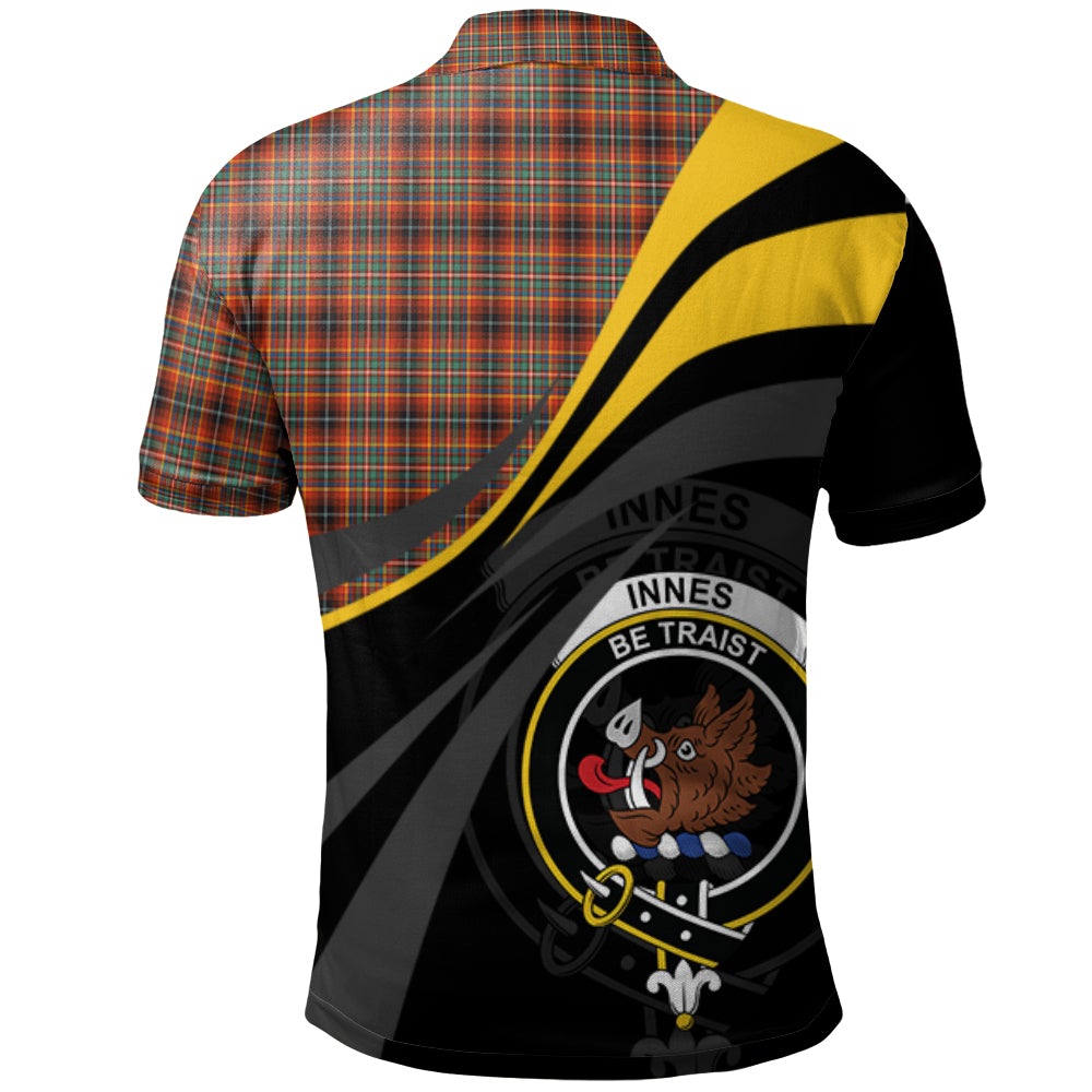Clan Innes Ancient Tartan Polo Shirt - Royal Coat Of Arms Style MP78 Innes Ancient Tartan Tartan Polo
