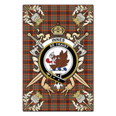 Clan Innes Ancient Tartan Crest Black Garden Flag - Gold Thistle UR98 Clan Innes Tartan Today