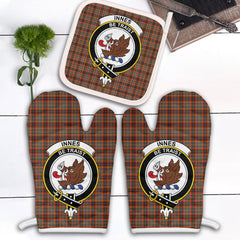 Clan Innes Ancient Tartan Crest Oven Mitt And Pot Holder (2 Oven Mitts + 1 Pot Holder) AR22 Clan Innes Tartan Today