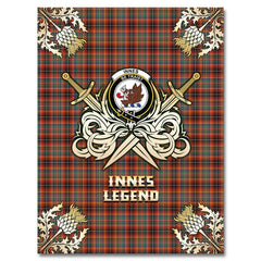 Clan Innes Ancient Tartan Gold Courage Symbol Blanket UR42 Clan Innes Tartan Today