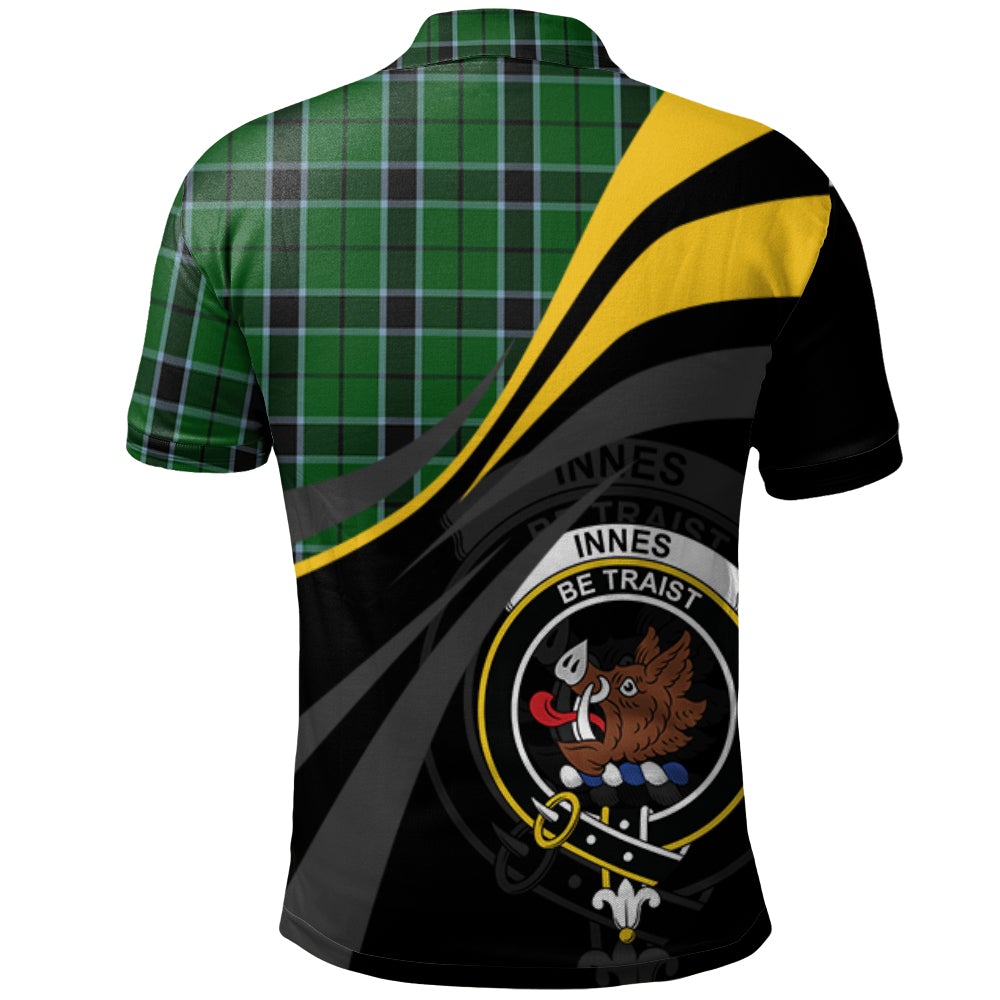 Clan Innes Hunting Tartan Polo Shirt - Royal Coat Of Arms Style DW69 Innes Hunting Tartan Tartan Polo