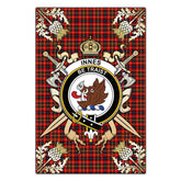 Clan Innes Modern Tartan Crest Black Garden Flag - Gold Thistle BI79 Clan Innes Tartan Today