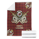 Clan Innes Modern Tartan Gold Courage Symbol Blanket DO60 Clan Innes Tartan Today