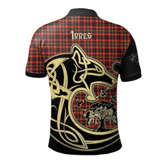 Clan Innes Modern Tartan Polo Shirt Viking Wolf RG93 Innes Modern Tartan Tartan Polo
