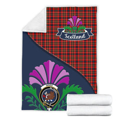 Clan Innes Tartan Crest Premium Blanket Thistle Style ES47 Clan Innes Tartan Today