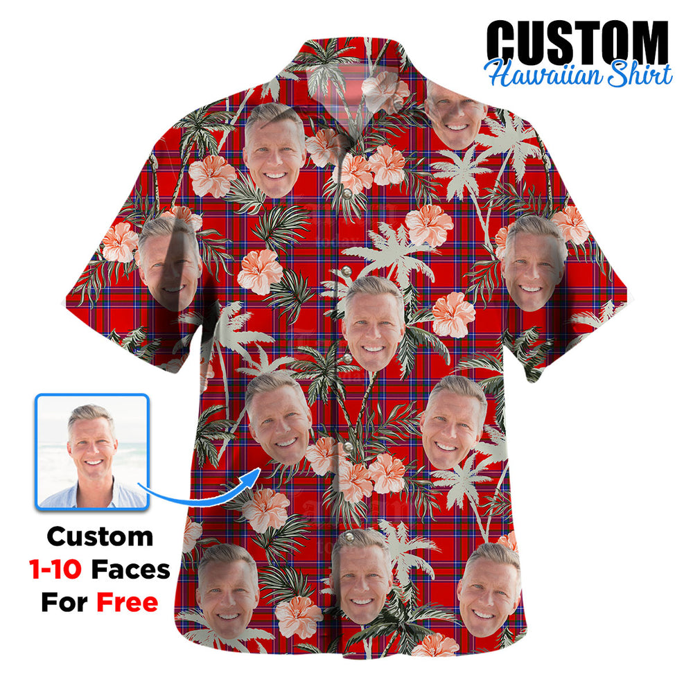 Clan Inverness District Tartan Custom Face Hawaiian Shirt – Unisex Gift for Family Members, Summer Party HQ41 Inverness District Tartan Tartan Hawaii Shirt