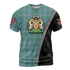 Personalized Clan Irvine Tartan Shirt with Scotland Coat of Arms & Custom Name OF78