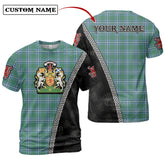Irvine Tartan Shirt with Scotland Coat of Arms & Custom Name OF78