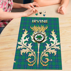 Clan Irvine Ancient Tartan Crest Thistle Jigsaw Puzzles Gift For Family DI82 Clan Irvine Tartan Today