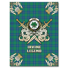 Clan Irvine Ancient Tartan Gold Courage Symbol Blanket BY99 Clan Irvine Tartan Today