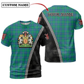 Irvine Ancient Tartan Shirt with Scotland Coat of Arms & Custom Name EI88
