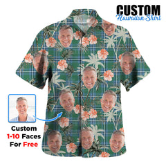 Clan Irvine Tartan Custom Face Hawaiian Shirt – Unisex Gift for Family Members, Summer Party VR94 Irvine Tartan Tartan Hawaii Shirt