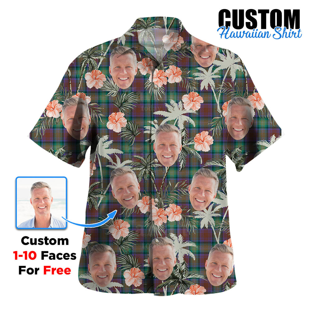 Clan Isle of Skye Tartan Custom Face Hawaiian Shirt – Unisex Gift for Family Members, Summer Party IK12 Isle of Skye Tartan Tartan Hawaii Shirt