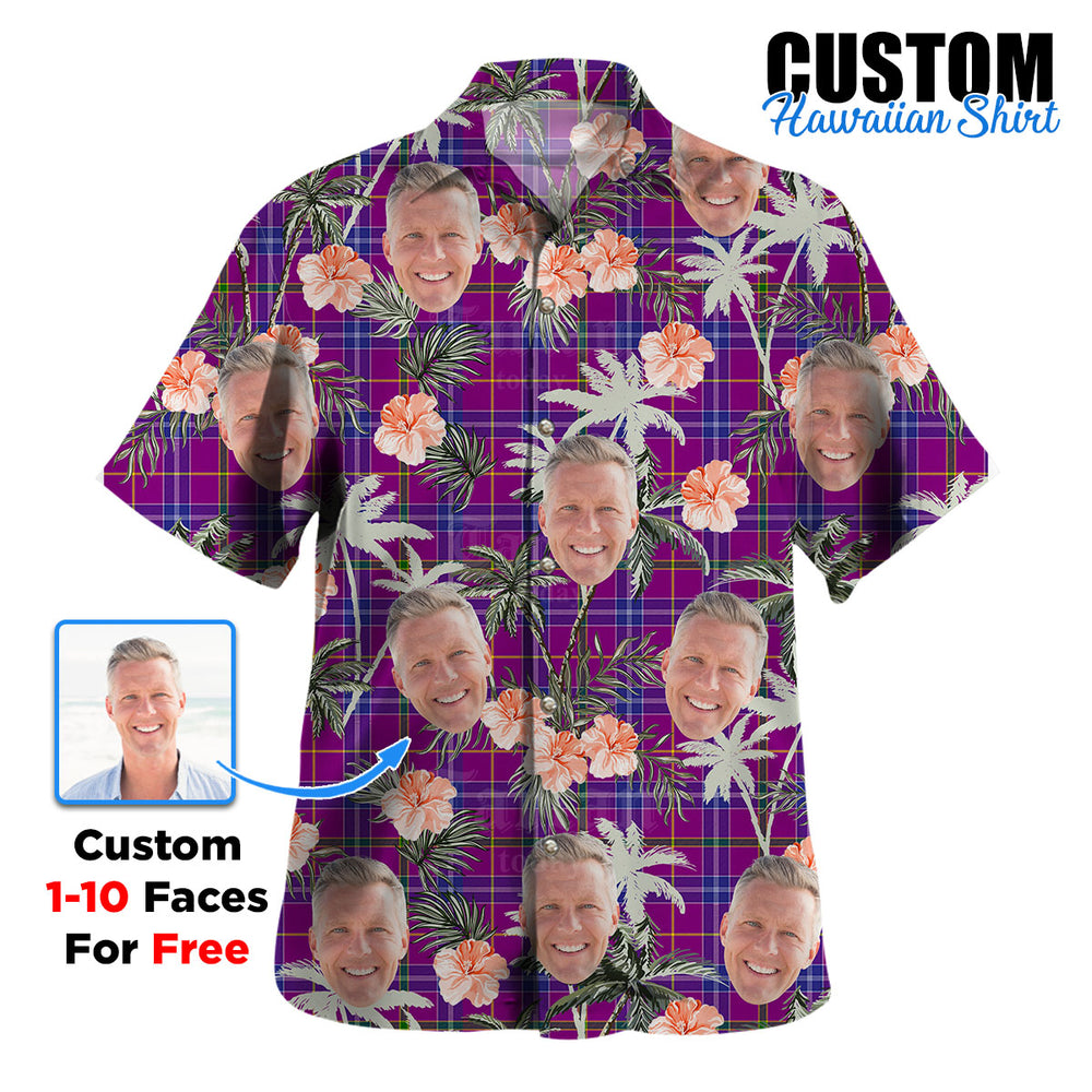 Clan Jackson Tartan Custom Face Hawaiian Shirt – Unisex Gift for Family Members, Summer Party JV11 Jackson Tartan Tartan Hawaii Shirt
