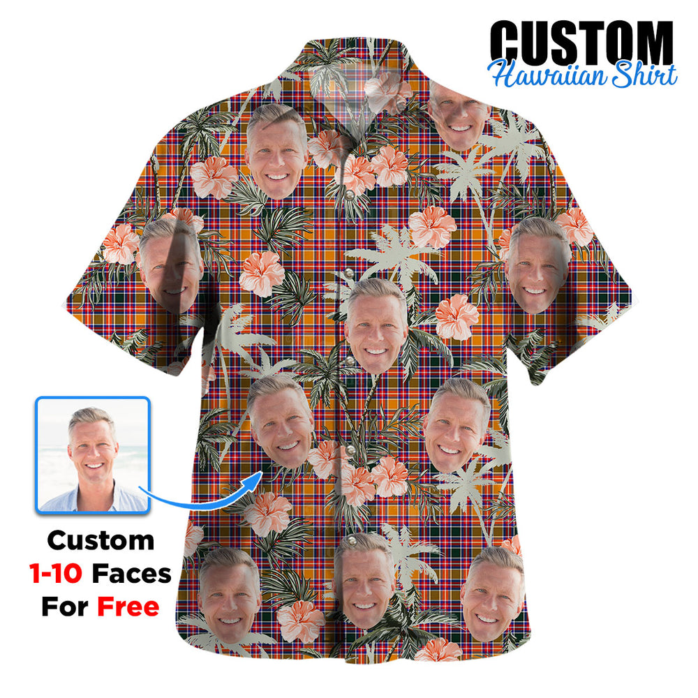 Clan Jacobite Tartan Custom Face Hawaiian Shirt – Unisex Gift for Family Members, Summer Party RR34 Jacobite Tartan Tartan Hawaii Shirt