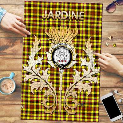 Clan Jardine Tartan Crest Thistle Jigsaw Puzzles Gift For Family