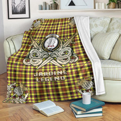 Clan Jardine Tartan Gold Courage Symbol Blanket IV91 Clan Jardine Tartan Today