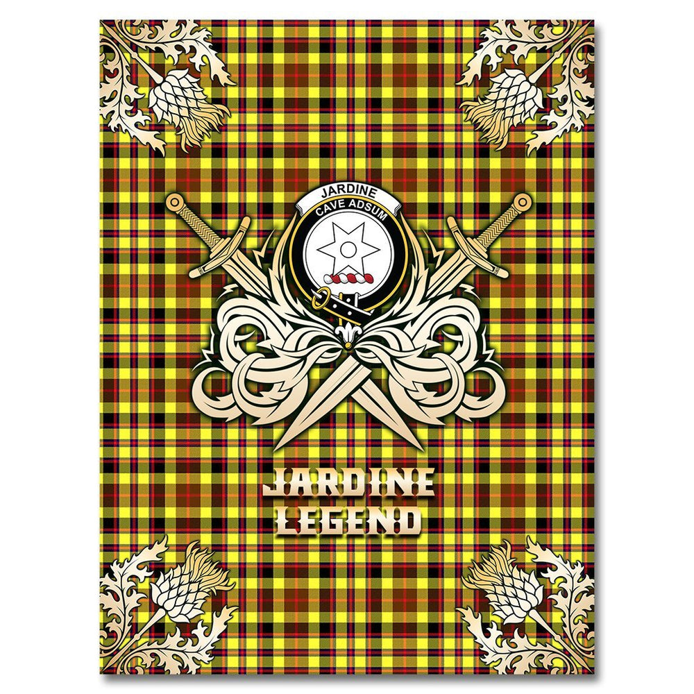 Clan Jardine Tartan Gold Courage Symbol Blanket IV91 Clan Jardine Tartan Today
