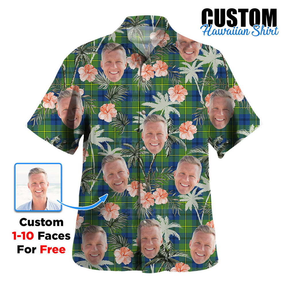 Clan Johnston Ancient Tartan Custom Face Hawaiian Shirt – Unisex Gift for Family Members, Summer Party TI73 Johnston Ancient Tartan Tartan Hawaii Shirt