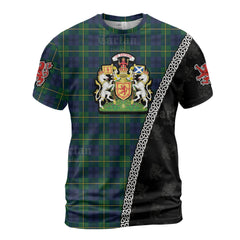 Personalized Clan Johnston Modern Tartan Shirt with Scotland Coat of Arms & Custom Name LX98