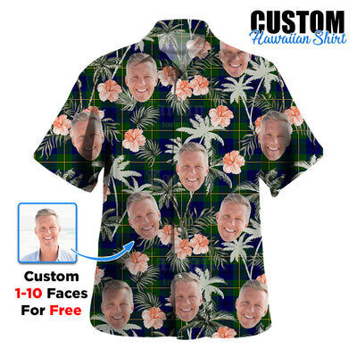 Clan Johnston Modern Tartan Custom Face Hawaiian Shirt – Unisex Gift for Family Members, Summer Party ZD58