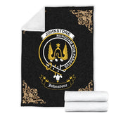 Clan Johnstone Crest Tartan Premium Blanket Black IV44 Clan Johnstone Tartan Today