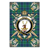Clan Keith Ancient Tartan Crest Black Garden Flag - Gold Thistle YG27 Clan Keith Tartan Today