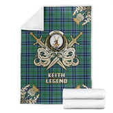 Clan Keith Ancient Tartan Gold Courage Symbol Blanket XX35 Clan Keith Tartan Today