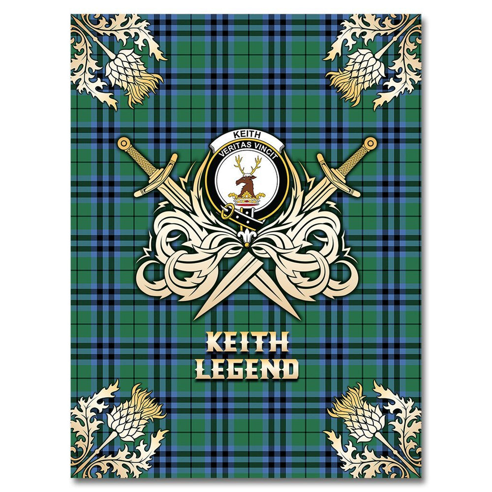 Clan Keith Ancient Tartan Gold Courage Symbol Blanket XX35 Clan Keith Tartan Today