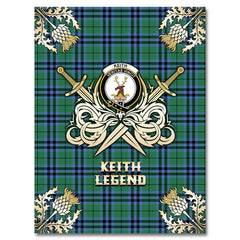 Clan Keith Ancient Tartan Gold Courage Symbol Blanket XX35 Clan Keith Tartan Today