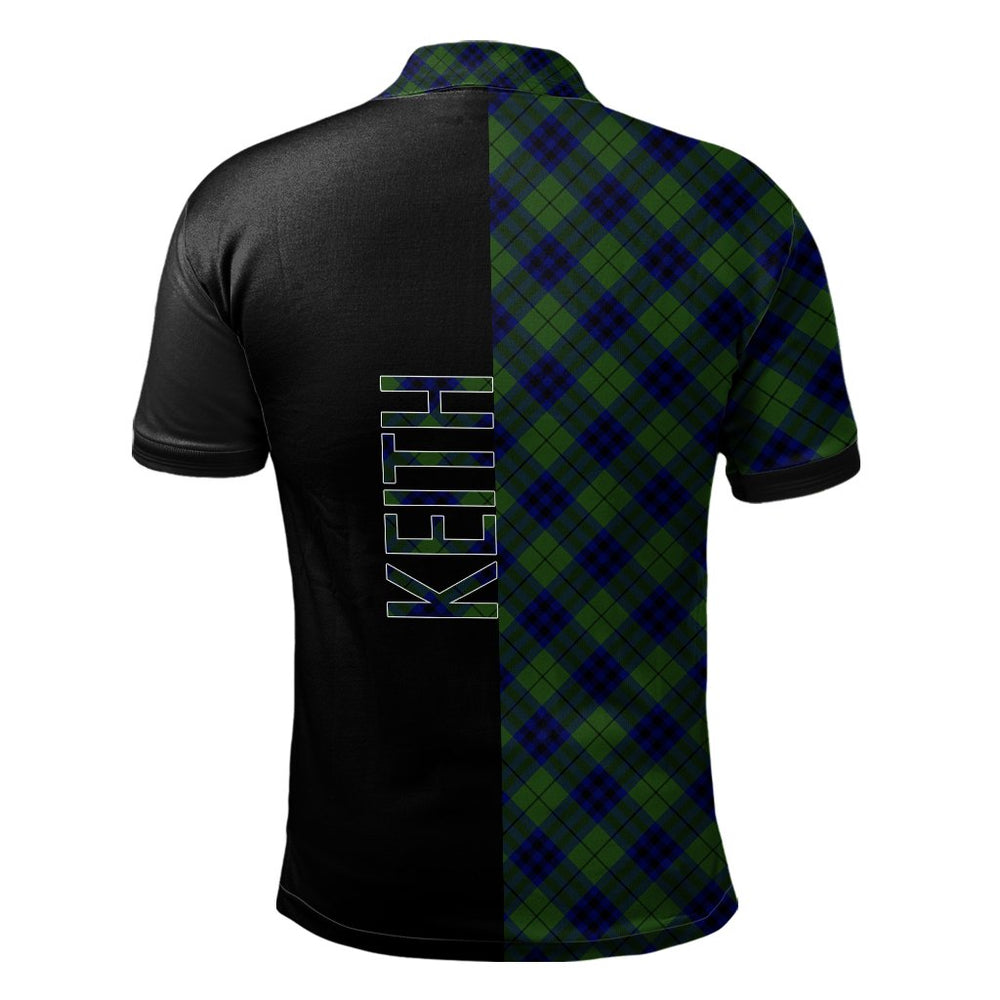 Clan Keith Modern Tartan Polo Shirt Half of Me - Cross Style YI38 Keith Modern Tartan Tartan Polo