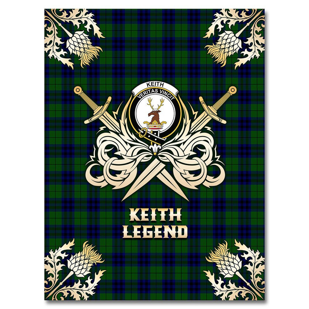 Clan Keith Modern Tartan Gold Courage Symbol Blanket CK61 Clan Keith Tartan Today