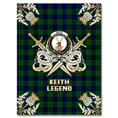Clan Keith Modern Tartan Gold Courage Symbol Blanket CK61 Clan Keith Tartan Today