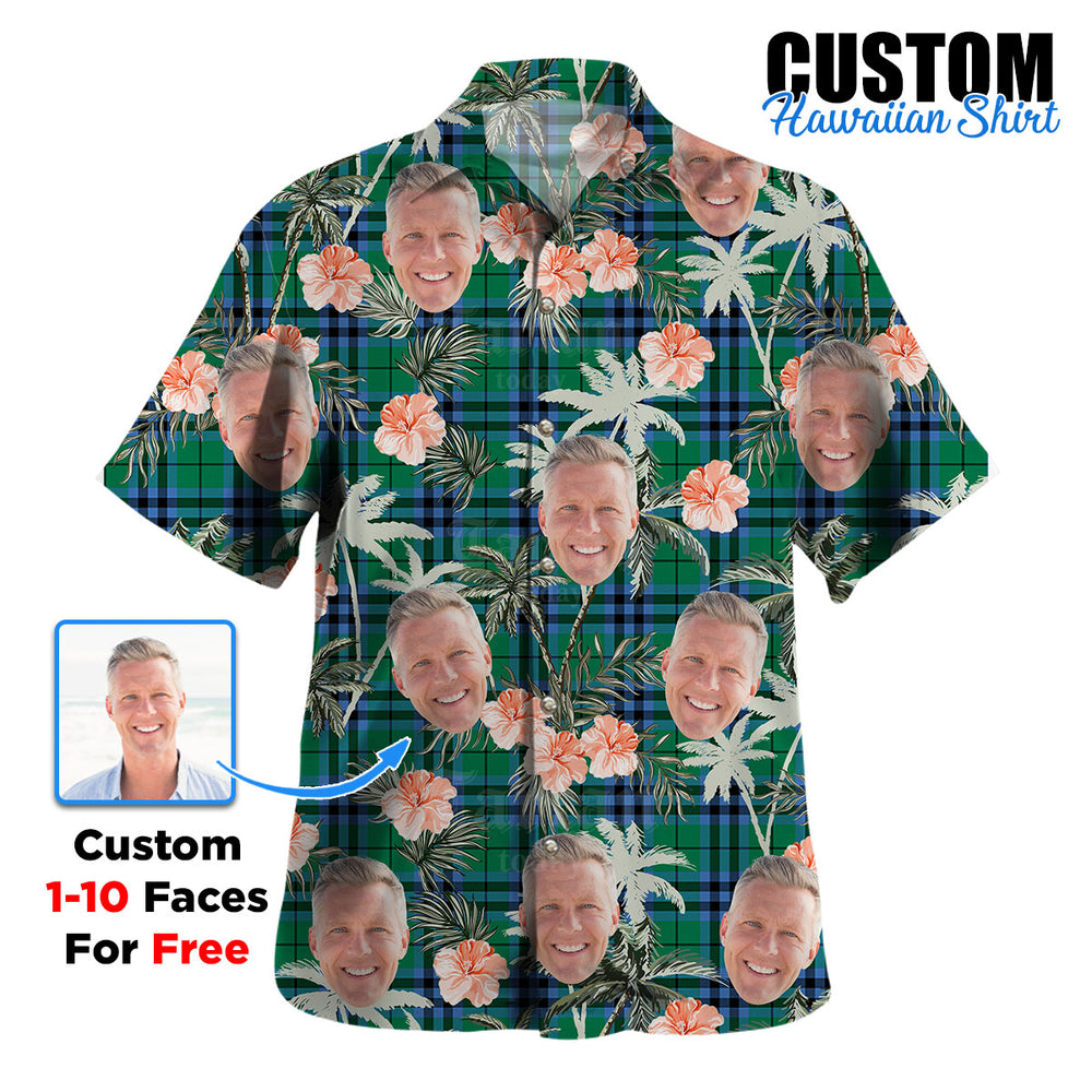 Clan Keith Ancient Tartan Custom Face Hawaiian Shirt – Unisex Gift for Family Members, Summer Party FV55 Keith Ancient Tartan Tartan Hawaii Shirt