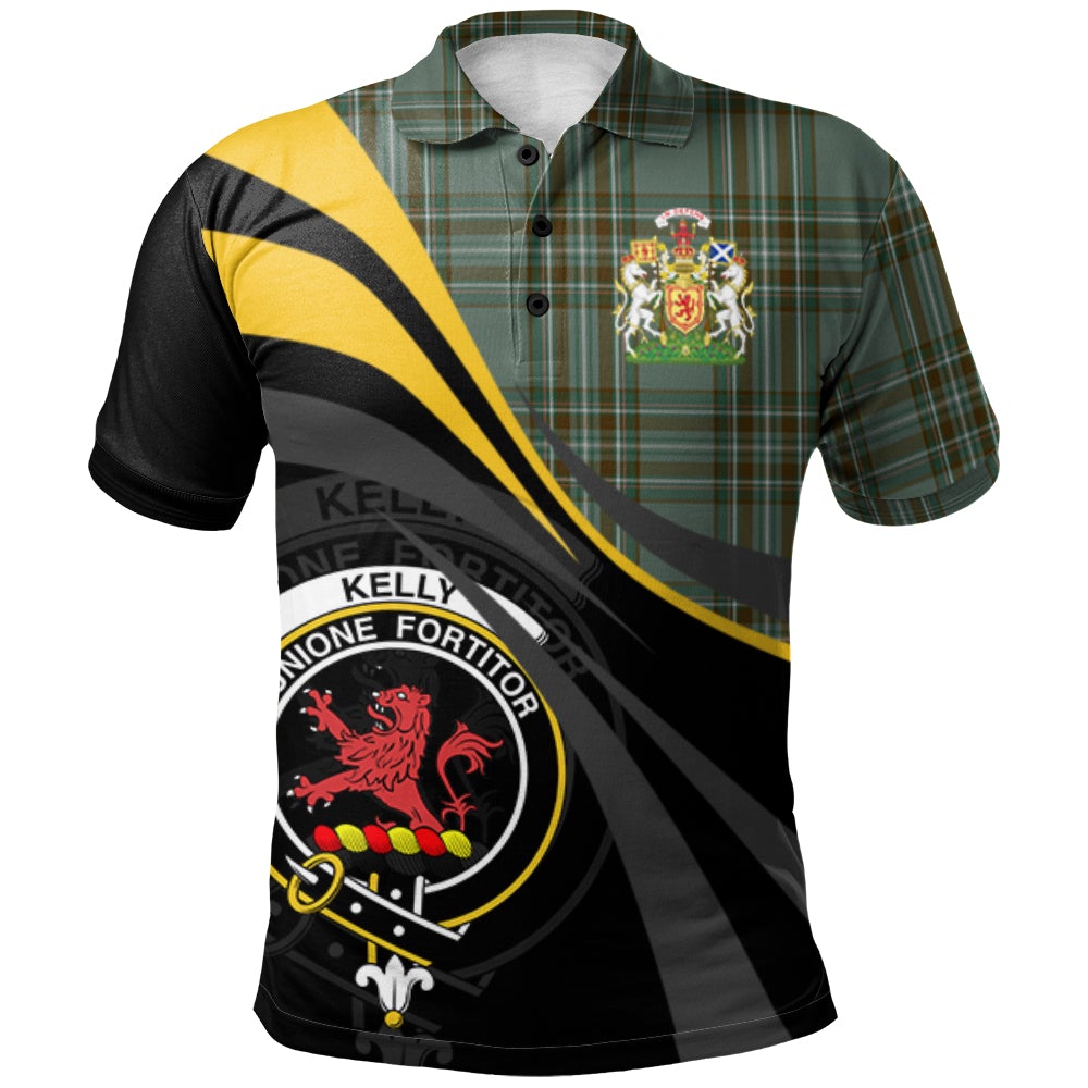 Clan Kelly Dress Tartan Polo Shirt - Royal Coat Of Arms Style LK68 Kelly Dress Tartan Tartan Polo