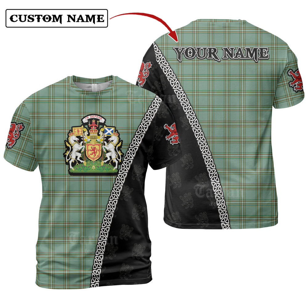 Kelly Dress Tartan Shirt with Scotland Coat of Arms & Custom Name UY41