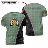 Kelly Dress Tartan Shirt with Scotland Coat of Arms & Custom Name UY41