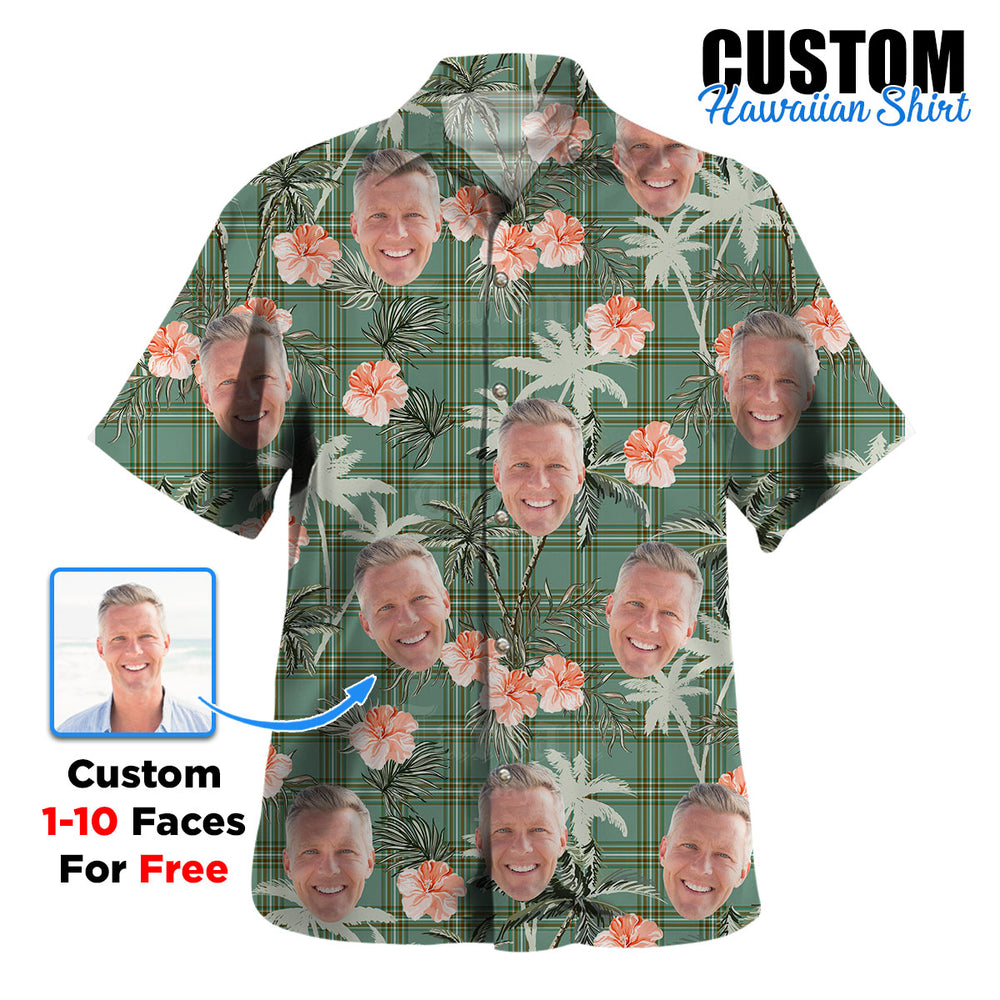 Clan Kelly Dress Tartan Custom Face Hawaiian Shirt – Unisex Gift for Family Members, Summer Party JN74 Kelly Dress Tartan Tartan Hawaii Shirt