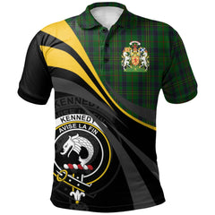 Clan Kennedy Tartan Polo Shirt - Royal Coat Of Arms Style NR18 Kennedy Tartan Tartan Polo