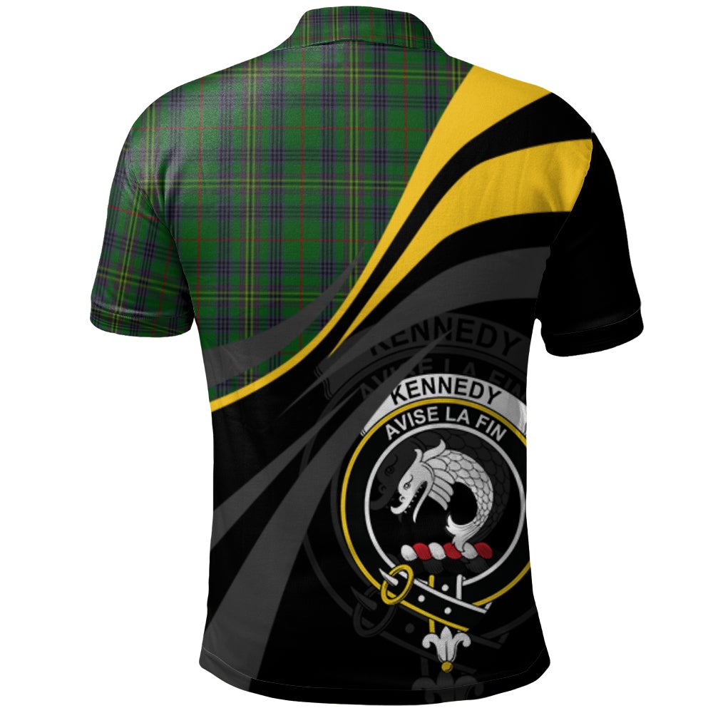 Clan Kennedy Tartan Polo Shirt - Royal Coat Of Arms Style NR18 Kennedy Tartan Tartan Polo
