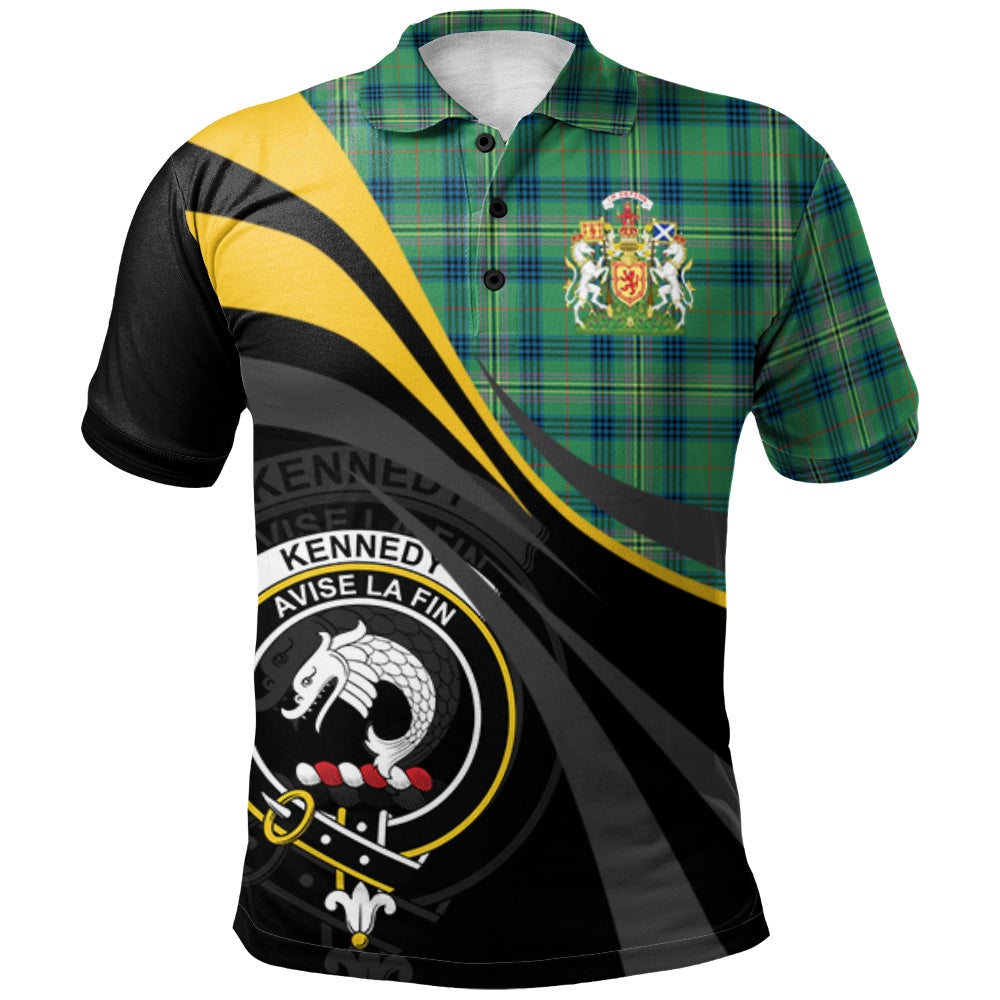 Clan Kennedy Ancient Tartan Polo Shirt - Royal Coat Of Arms Style SW99 Kennedy Ancient Tartan Tartan Polo