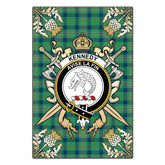 Clan Kennedy Ancient Tartan Crest Black Garden Flag - Gold Thistle TK75 Clan Kennedy Tartan Today