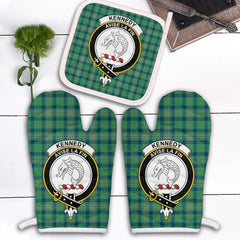 Clan Kennedy Ancient Tartan Crest Oven Mitt And Pot Holder (2 Oven Mitts + 1 Pot Holder) GC71 Clan Kennedy Tartan Today