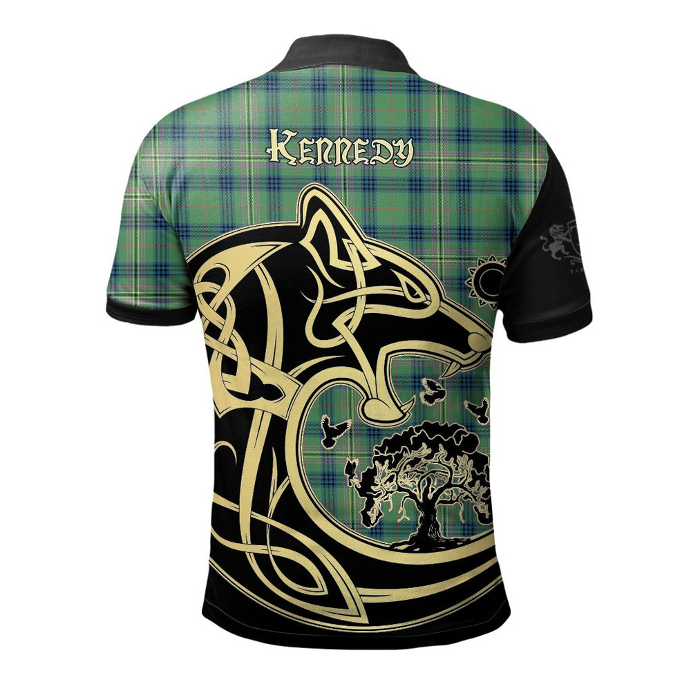 Clan Kennedy Ancient Tartan Polo Shirt Viking Wolf TR46 Kennedy Ancient Tartan Tartan Polo