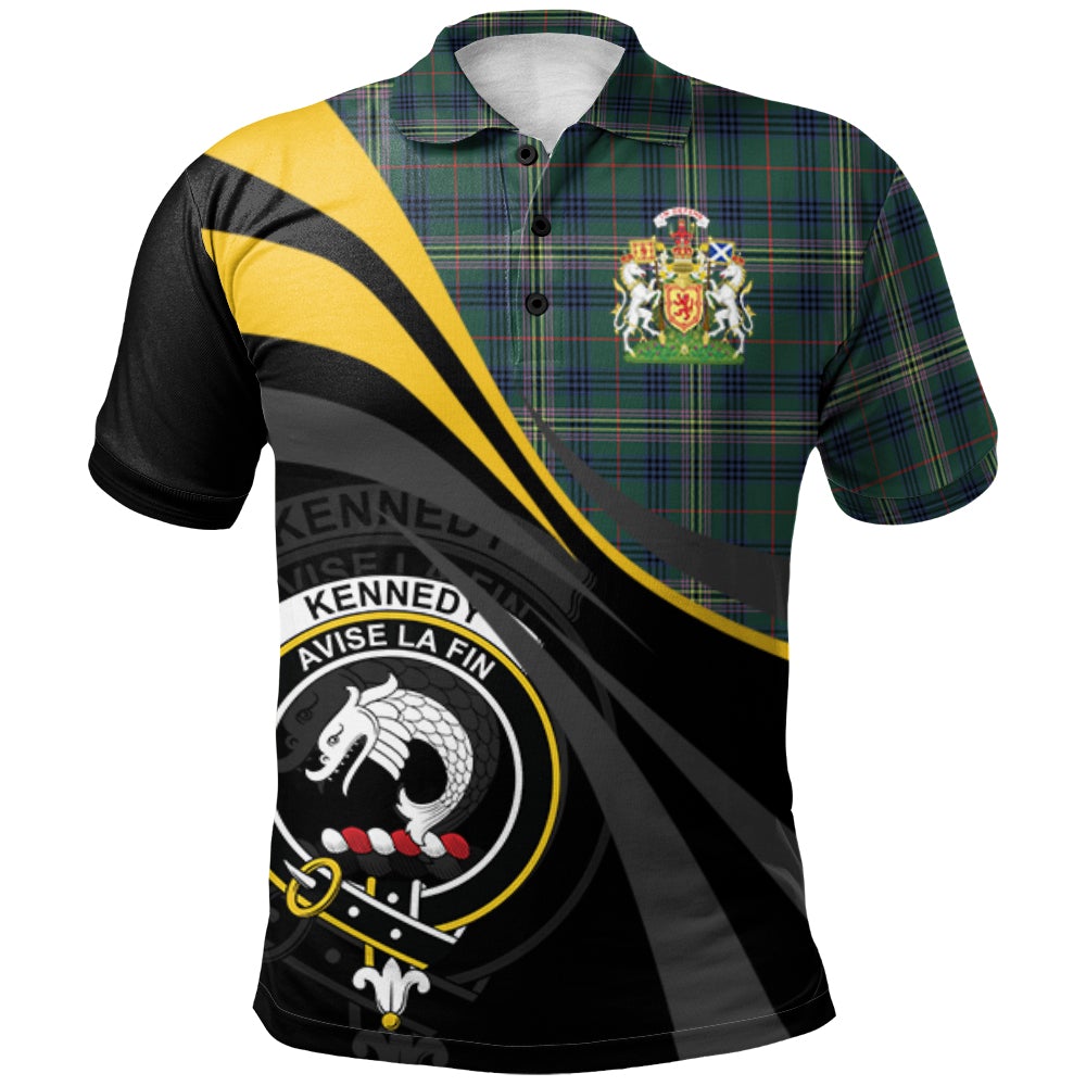 Clan Kennedy Modern Tartan Polo Shirt - Royal Coat Of Arms Style BO37 Kennedy Modern Tartan Tartan Polo