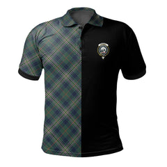 Clan Kennedy Modern Tartan Polo Shirt Half of Me - Cross Style ZV72 Kennedy Modern Tartan Tartan Polo