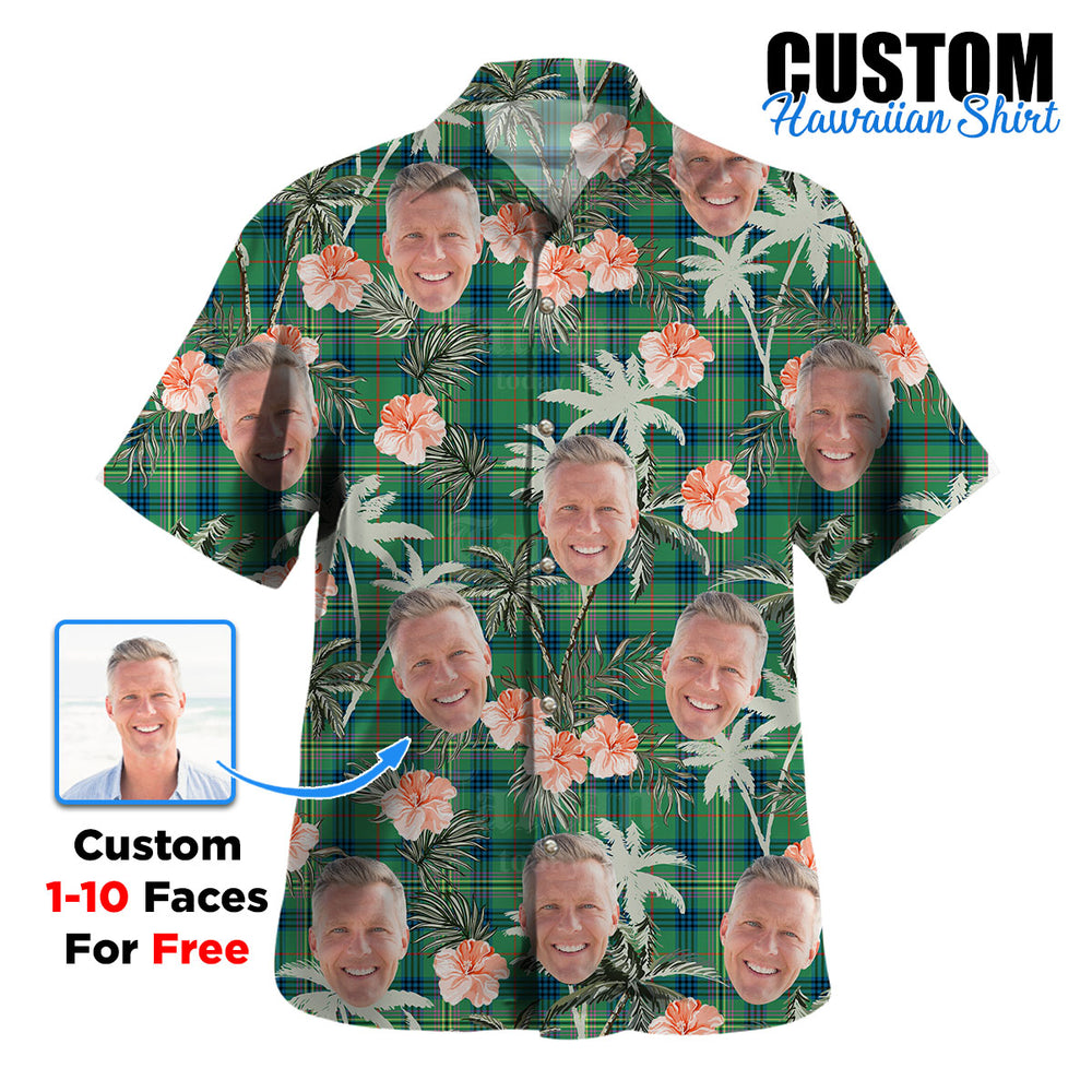 Clan Kennedy Ancient Tartan Custom Face Hawaiian Shirt – Unisex Gift for Family Members, Summer Party GS68 Kennedy Ancient Tartan Tartan Hawaii Shirt