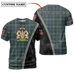 Kennedy Modern Tartan Shirt with Scotland Coat of Arms & Custom Name LL92