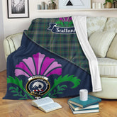 Clan Kennedy Tartan Crest Premium Blanket Thistle Style NN42 Clan Kennedy Tartan Today