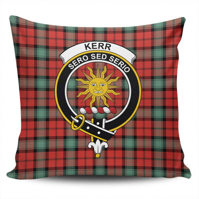 Clan Kerr Ancient Tartan Crest Pillow Cover